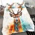 Beautiful deer watercolor splashes bedding set