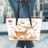 Beautiful deer with autumn leaves leather totee bag