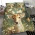 Beautiful deer with white flowers on its antlers bedding set
