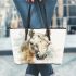 Beautiful horse portrait leather tote bag