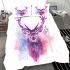 Beautiful male deer with antlers depicted bedding set