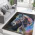 Beautiful oil pastel drawing of an elegant dressage horse area rugs carpet