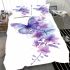 Beautiful purple butterfly and flowers bedding set