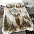 Beautiful watercolor painting of an elk in the forest bedding set