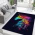 Beautiful watercolor painting of horse head area rugs carpet