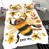 Bee holding yellow and orange wildflowers bedding set