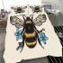 Bee with a blue flower on its back bedding set