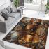 Bengal cat in different seasons area rugs carpet