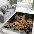 Bengal cat in humorous situations area rugs carpet