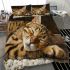 Bengal cat in humorous situations bedding set