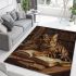 Bengal cat in literary inspired scenes area rugs carpet