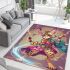 Bengal cat in magical girl transformations area rugs carpet