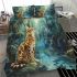 Bengal cat in mythical landscapes bedding set