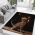 Bengal cat in playful interactions area rugs carpet