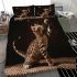 Bengal cat in playful interactions bedding set