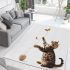 Bengal cat in playful interactions area rugs carpet