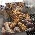 Bengal cat in relaxing moments bedding set