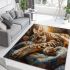 Bengal cat in relaxing moments area rugs carpet