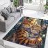 Bengal cat in romantic scenarios area rugs carpet