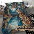 Bengal cat in surreal scenarios bedding set