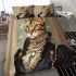 Bengal cat in timeless elegance bedding set