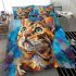 Bengal cat portraits with a twist bedding set