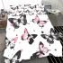 Black and white butterfly pattern with pink accents bedding set