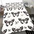 Black and white butterfly pattern with pink accents bedding set