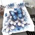 Blue butterfly with white flowers around bedding set