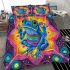 Blue frog with rainbow stripes on his body bedding set