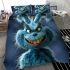 Blue grinchy smile show he big only 3d bedding set