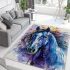 Blue horse with long hair area rugs carpet