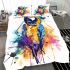 Blue macaw in the style of abstract watercolor bedding set