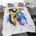 Blue macaw in the style of watercolor and ink bedding set