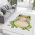 Cartoon cute frog blowing bubblegum area rugs carpet