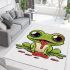 Cartoon cute frog spitting out red liquid area rugs carpet