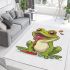 Cartoon cute frog spitting out red liquid area rugs carpet