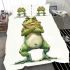 Cartoon drawing of an angry frog standing on its hind legs bedding set