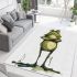 Cartoon drawing of an angry frog standing on its hind legs area rugs carpet