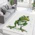 Cartoon drawing of an angry frog standing on its hind legs area rugs carpet