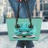 Cartoon frog character wearing sneakers leaather tote bag