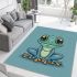 Cartoon frog character wearing sneakers area rugs carpet