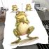 Cartoon frog standing on its hind legs bedding set