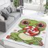 Cartoon frog sticking its tongue out in a cute area rugs carpet