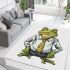 Cartoon frog wearing a white shirt and tie area rugs carpet