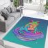 Cartoon frog with bright colors area rugs carpet