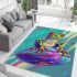 Cartoon frog with bright colors area rugs carpet