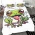 Cartoon frog with its tongue sticking bedding set