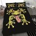 Cartoon frog with its tongue sticking out bedding set