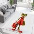 Cartoon frog woman wearing a red dress area rugs carpet